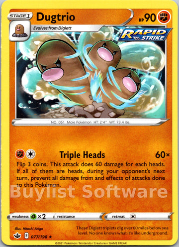 Dugtrio [077/198] [Chilling Reign] Reverse Holofoil