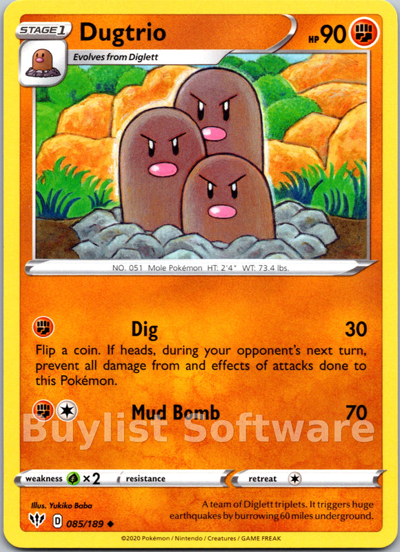 Dugtrio (085/189) [SWSH03: Darkness Ablaze]