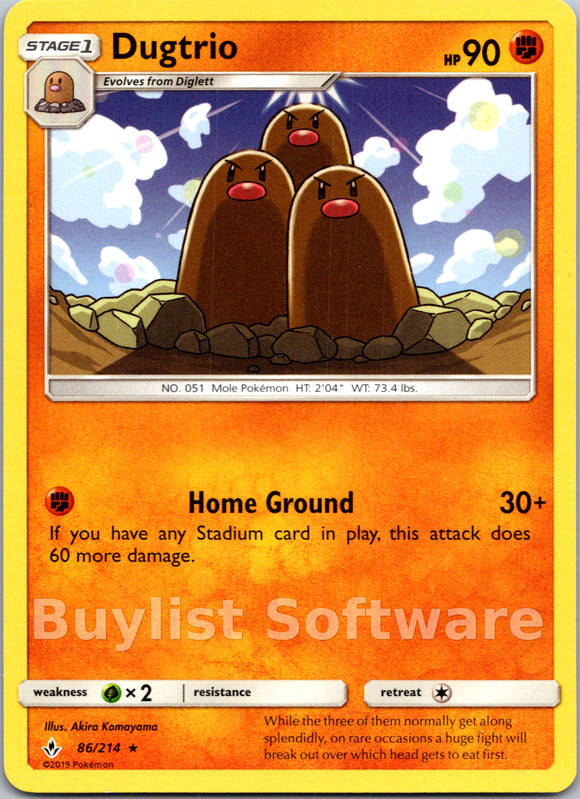 Dugtrio (086/214) [Sun & Moon: Unbroken Bonds]