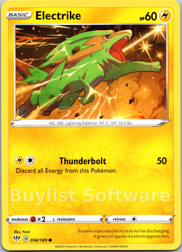 Electrike [058/189] [Darkness Ablaze] Reverse Holofoil