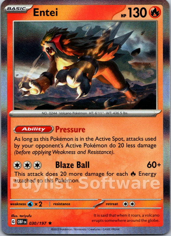 Entei (030/197) [Scarlet & Violet: Obsidian Flames]