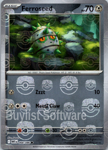 Ferroseed (Master Ball Pattern) [068/086] [White Flare] Holofoil