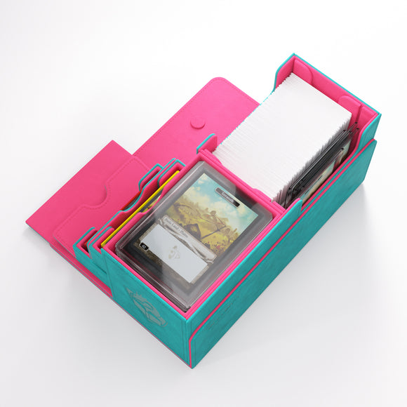 The Academic 133+ XL Convertible Teal/Pink Deck Box (133ct)
