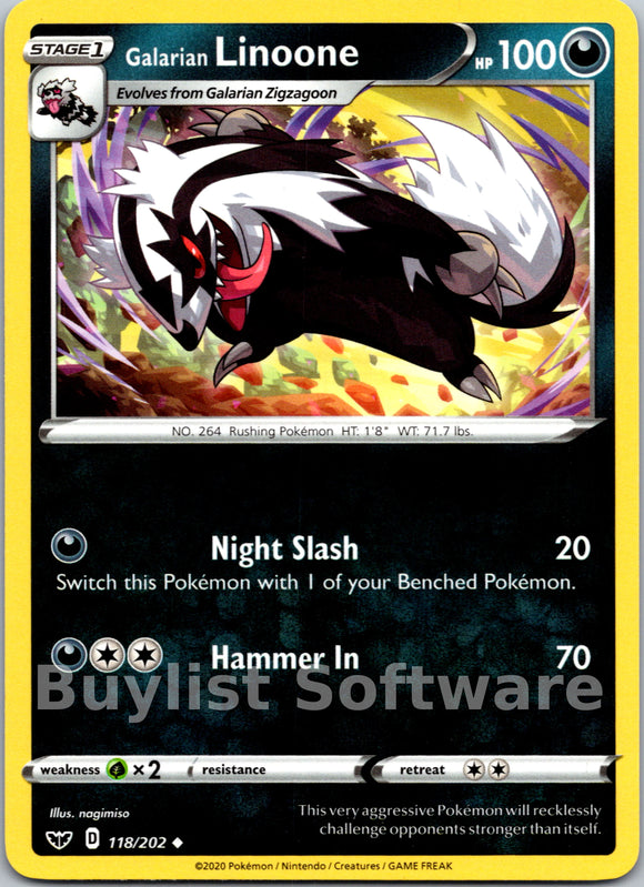 Galarian Linoone (118/202) [SWSH01: Sword & Shield Base Set]