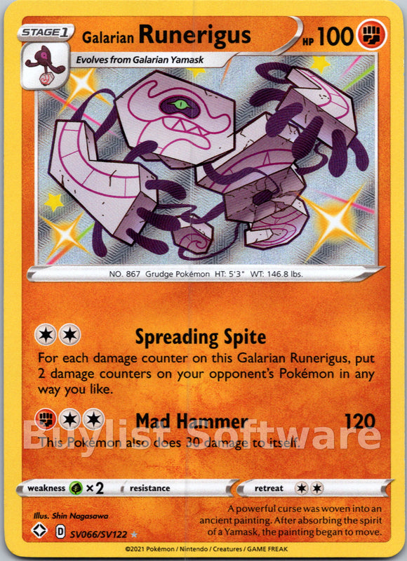 Galarian Runerigus [SV066/SV122] [Shining Fates: Shiny Vault] Holofoil