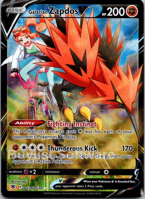 Galarian Zapdos V [TG19/TG30] [Astral Radiance Trainer Gallery] Holofoil
