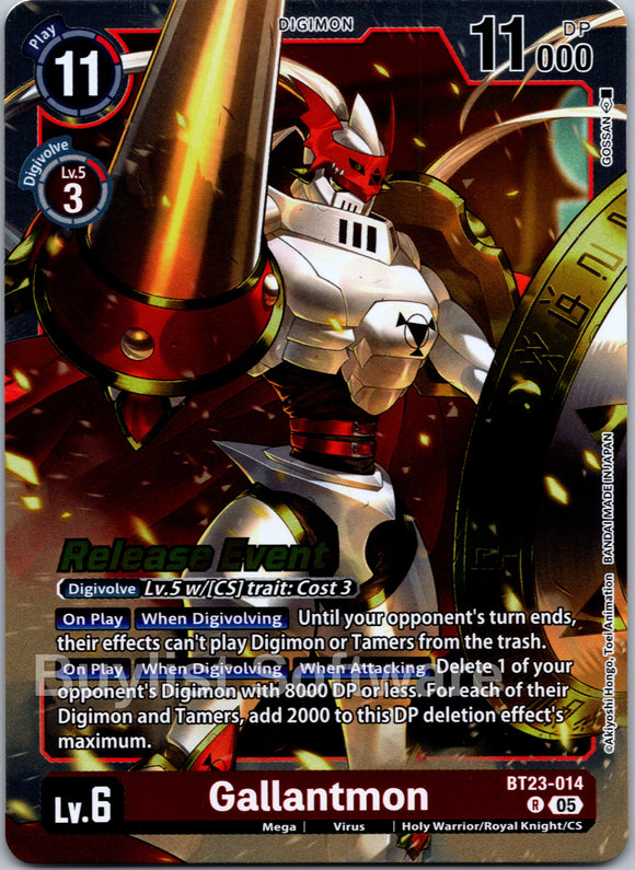 Gallantmon [BT23-014 R] [Hackers' Slumber Release Event Cards] Foil