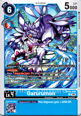 Garurumon [BT23-018 U] [Hackers' Slumber]