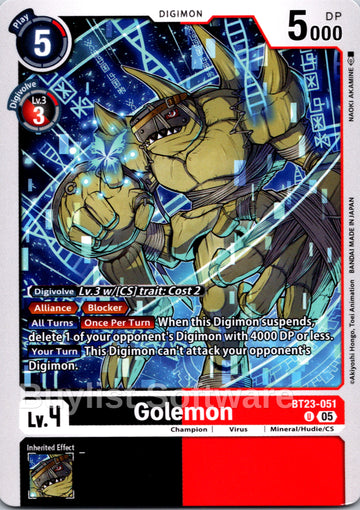 Golemon [BT23-051 U] [Hackers' Slumber]