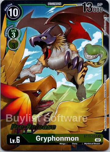 Gryphonmon [BT10-055] [Xros Encounter Pre-Release Cards] Foil