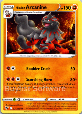 Hisuian Arcanine [071/189] [Astral Radiance]