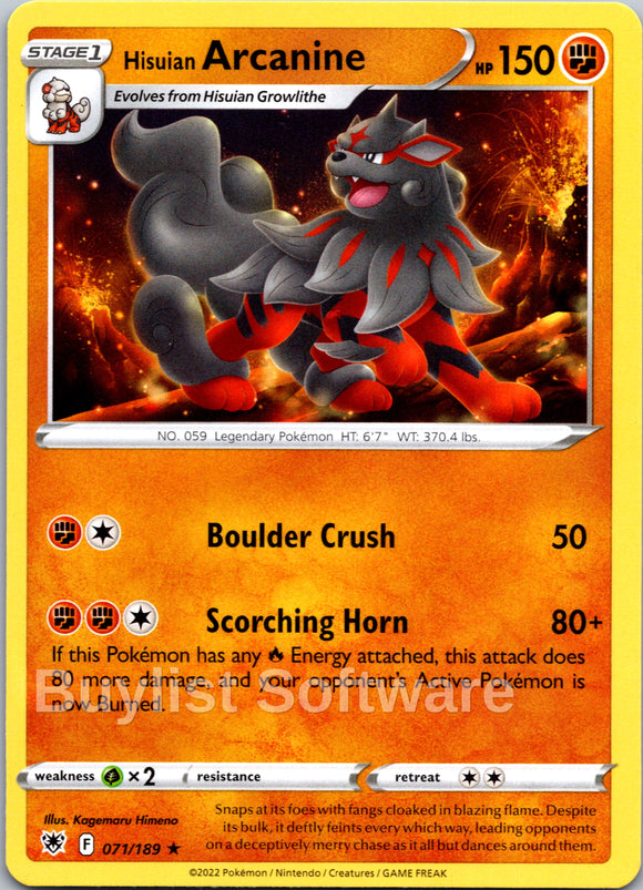 Hisuian Arcanine [071/189] [Astral Radiance]