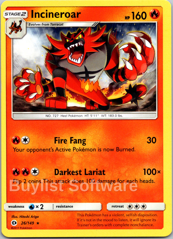 Incineroar [26/149] [Sun & Moon Base Set] Reverse Holofoil