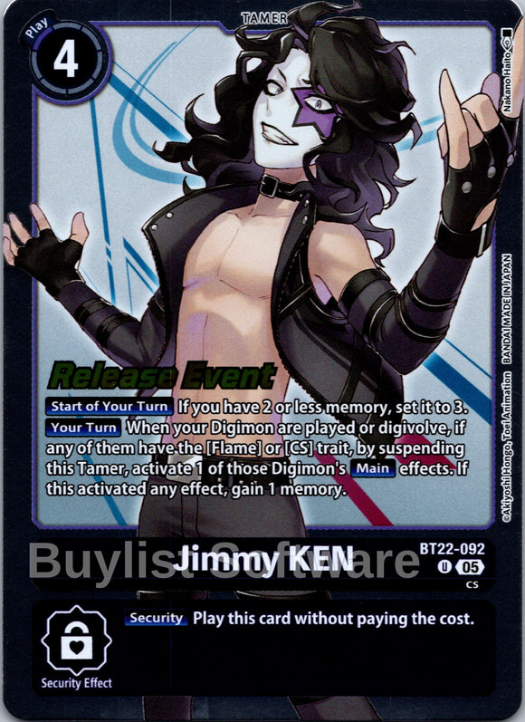 Jimmy KEN [BT22-092 U] [Cyber Eden Release Event Cards] Foil