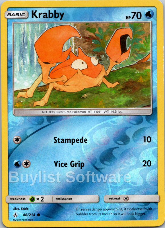 Krabby [46/214] [Unbroken Bonds] Reverse Holofoil