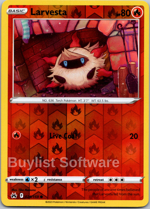 Larvesta [024/159] [Crown Zenith] Reverse Holofoil