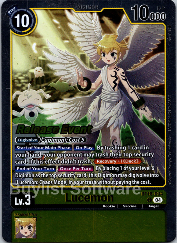 Lucemon [BT18-034-R] [Release Special Booster 2.0] Foil