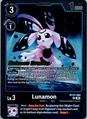 Lunamon [BT22-069 R] [Cyber Eden Release Event Cards] Foil