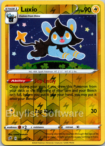 Luxio [061/192] [Rebel Clash] Reverse Holofoil