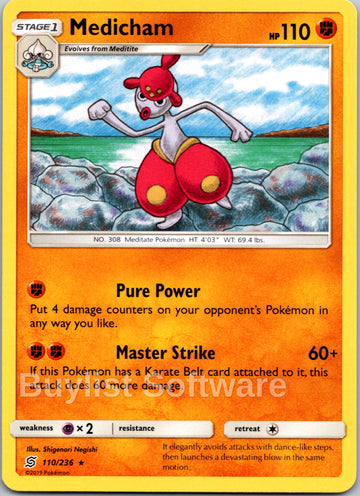 Medicham [110/236] [Unified Minds] Reverse Holofoil