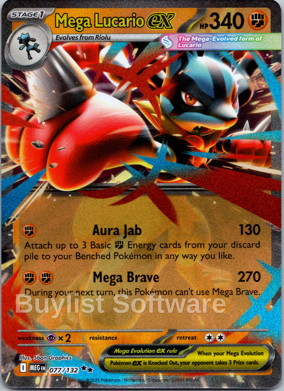 Mega Lucario ex [077/132] [Mega Evolution] Holofoil