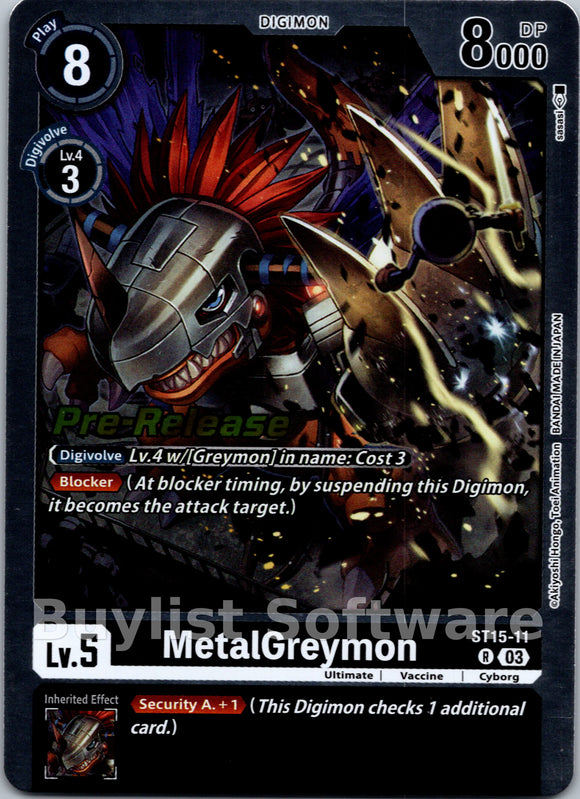 MetalGreymon [ST15-11] [Starter Deck 15: Dragon of Courage Pre-Release Cards] Foil