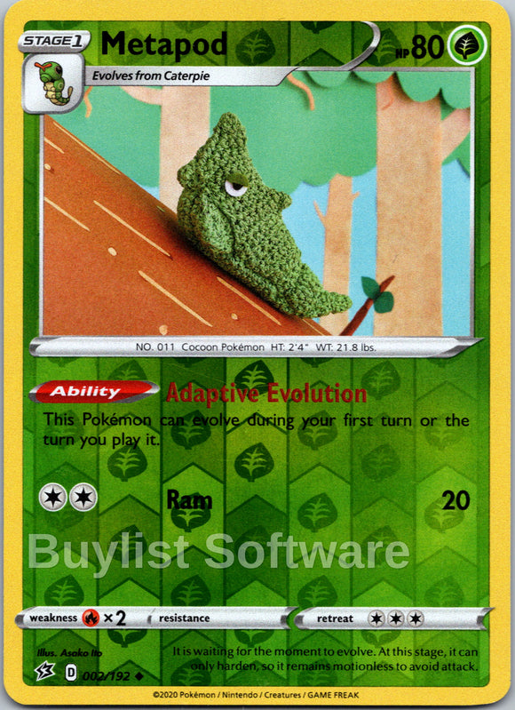 Metapod [002/192] [Rebel Clash] Reverse Holofoil