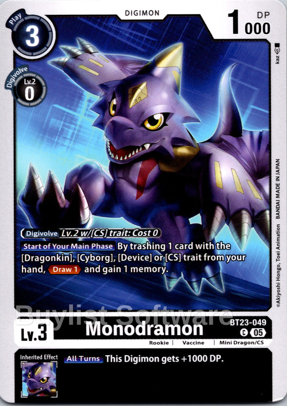 Monodramon [BT23-049 C] [Hackers' Slumber]