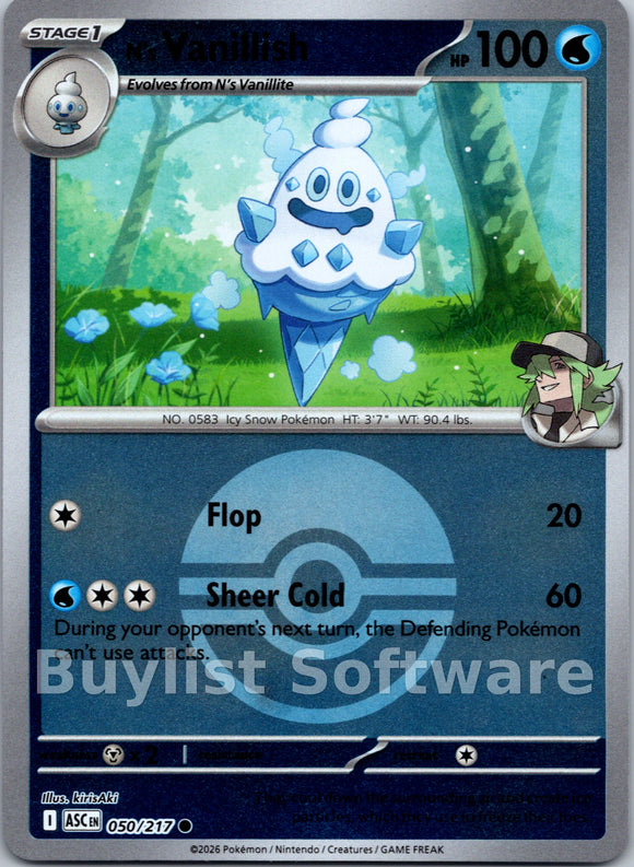 N's Vanillish (Poke Ball) [050/217] [Ascended Heroes] Reverse Holofoil