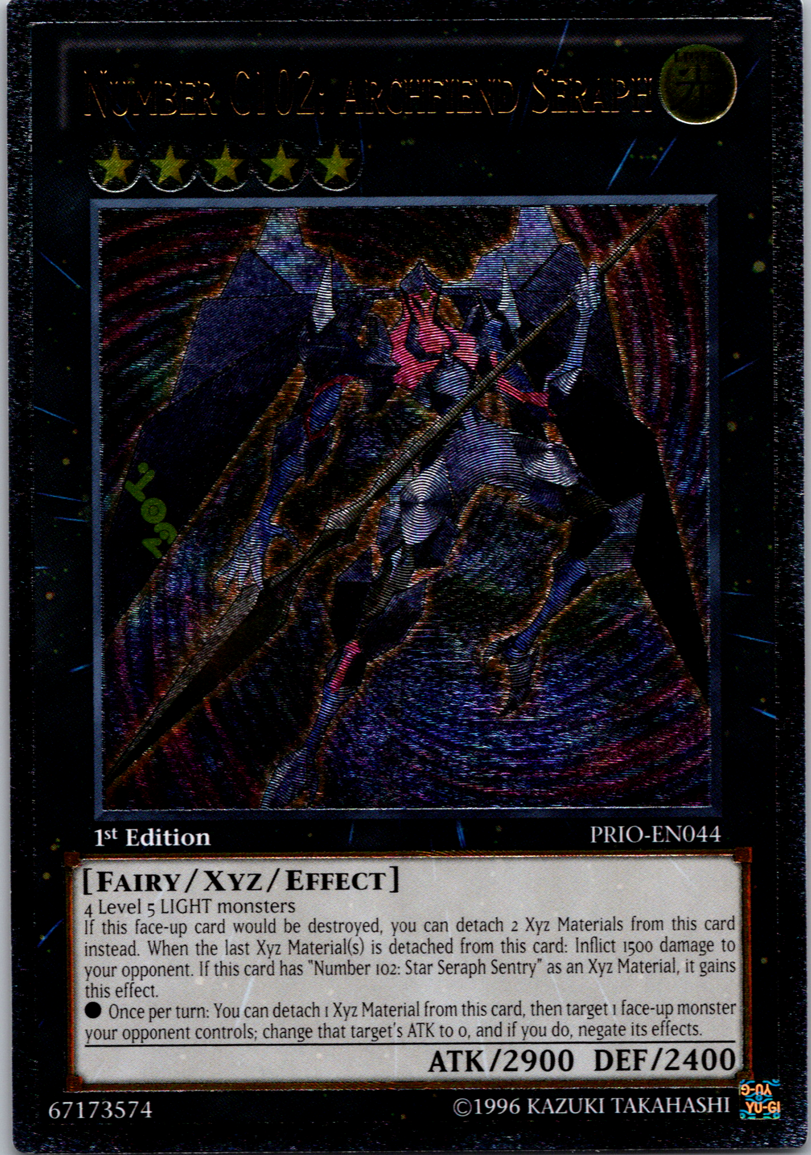 Number C102: Archfiend Seraph [PRIO-EN044] Ultimate Rare