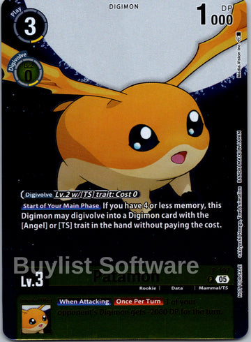 Patamon (Digimon Story: Time Stranger Promo Pack) [P - 197] [Digimon Promotion Cards] Foil
