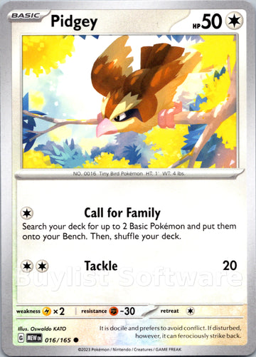 Pidgey (016/165) [Scarlet & Violet:  151] Reverse Holofoil
