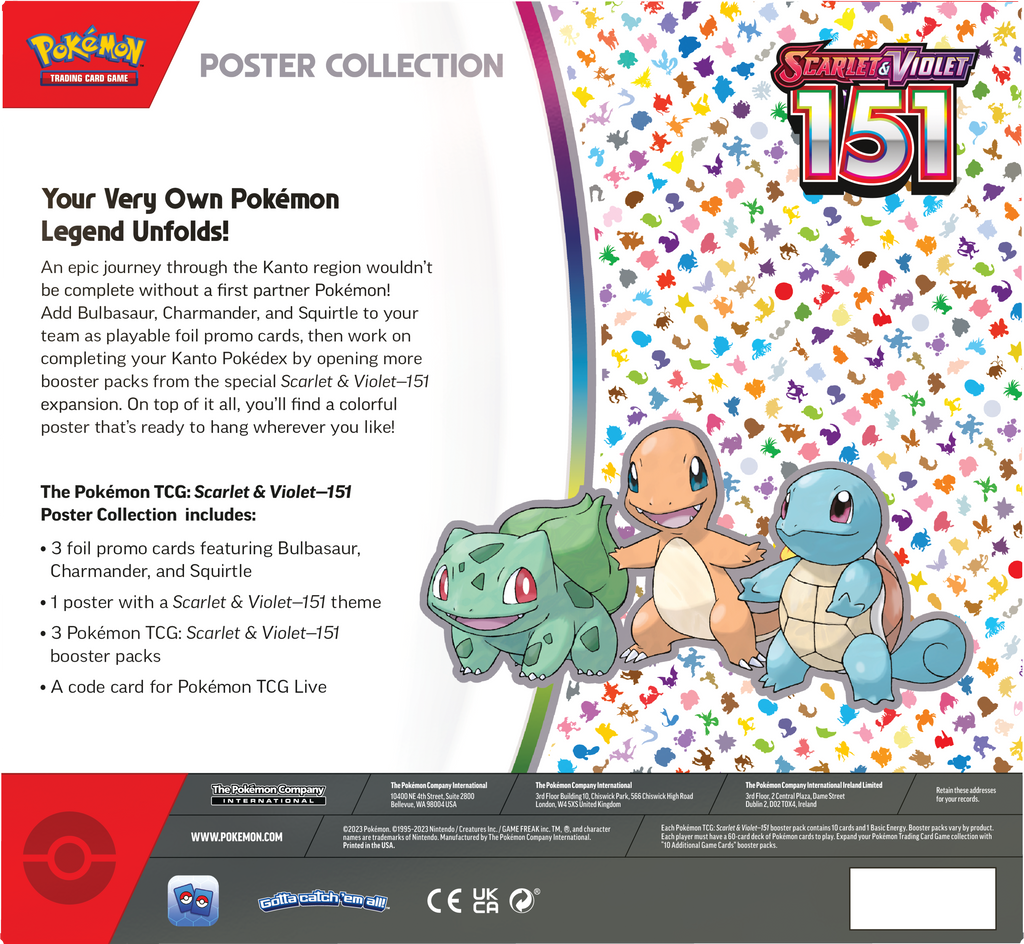 Pokémon TCG: Scarlet & Violet 151 Poster Collection (3 Packs)