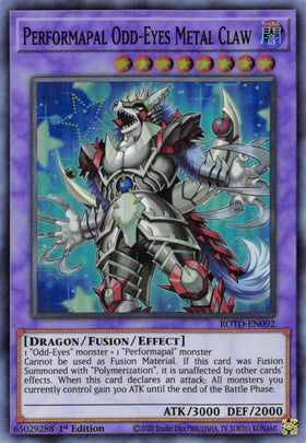 Performapal Odd-Eyes Metal Claw [ROTD-EN092] Super Rare