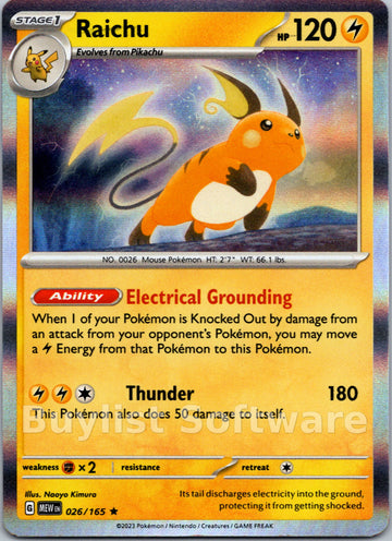 Raichu (026/165) [Scarlet & Violet:  151] Reverse Holofoil