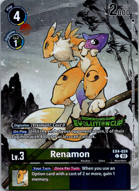Renamon - EX4-024 (2024 Evolution Cup) [EX4-024-C] [Alternative Being Booster] Foil