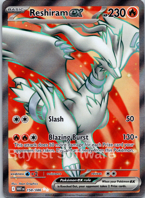 Reshiram ex [158/086] [White Flare] Holofoil