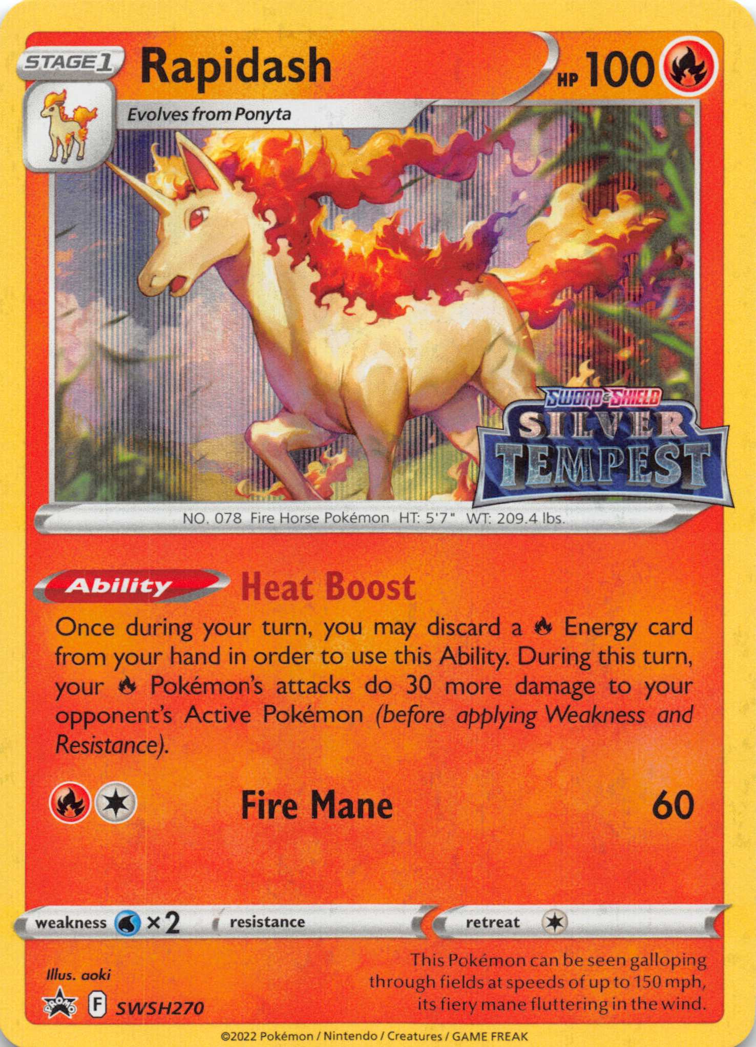 Rapidash (SWSH270) (Prerelease) [Sword & Shield: Black Star Promos]