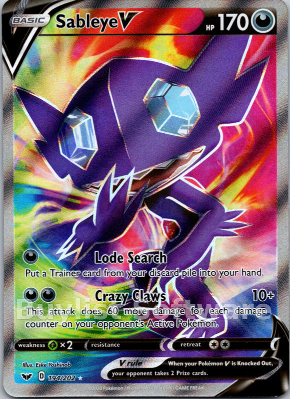 Sableye V (Full Art) (194/202) [SWSH01: Sword & Shield Base Set]