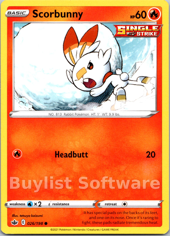 Scorbunny  (026/198) [Sword & Shield: Chilling Reign]