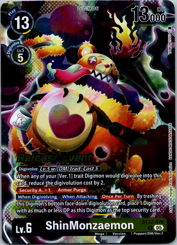 ShinMonzaemon [BT22-076 R] [Cyber Eden Release Event Cards] Foil