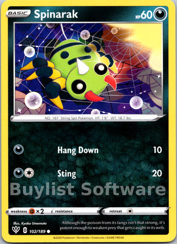 Spinarak (102/189) [SWSH03: Darkness Ablaze]