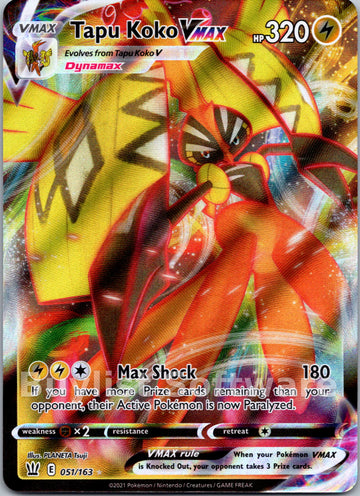 Tapu Koko VMAX (051/163) [Sword & Shield: Battle Styles]
