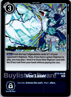 Vee Laser [BT12-101] [Across Time Pre-Release Cards] Foil