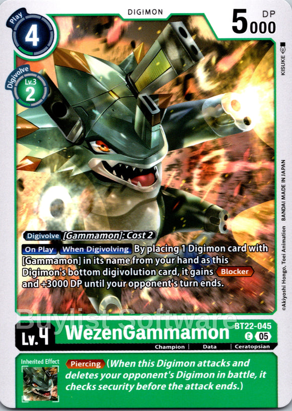 WezenGammamon [BT22-045 C] [Cyber Eden]