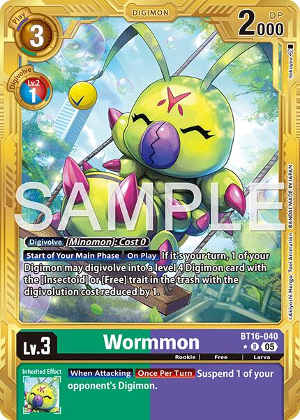 Wormmon - BT16-040 (Gold Border)