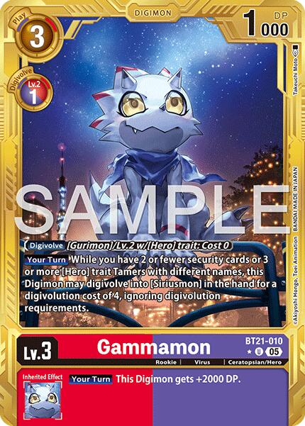 Gammamon - BT21-010 (Gold Border)