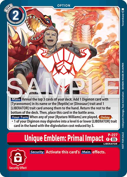 Unique Emblem: Primal Impact (Dawn of Liberator Box Topper)