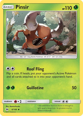 Pinsir [6/149] [Sun & Moon Base Set] Reverse Holofoil
