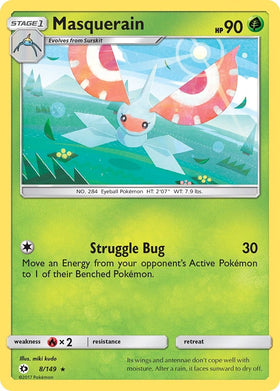 Masquerain [8/149] [Sun & Moon Base Set] Reverse Holofoil